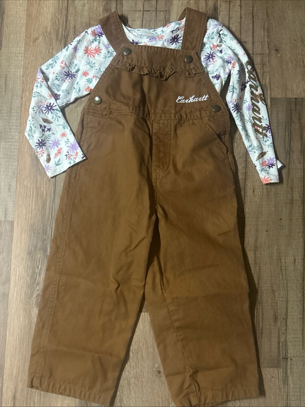 Carhartt Todler 2 Piece Outfit Overalls And T-Shirt Size 3t